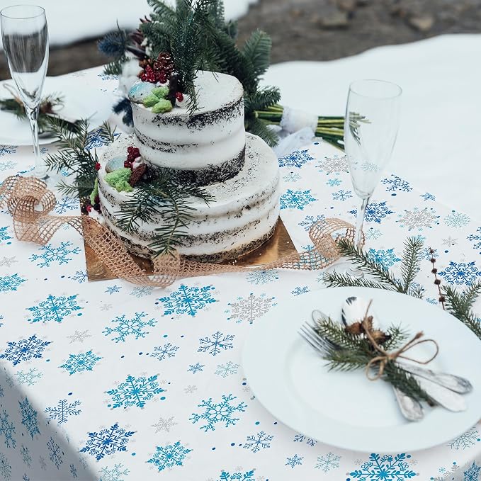 Kochorie 100 Ft x 54 Inch Christmas Snowflake Printed Tablecloth Roll - Image 6