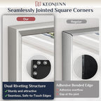 Keonjinn 72 x 36 Inch Brushed Nickel Bathroom Mirrors - Image 4