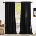 NICETOWN Black Velvet Curtains 84 inch Long by NICETOWN