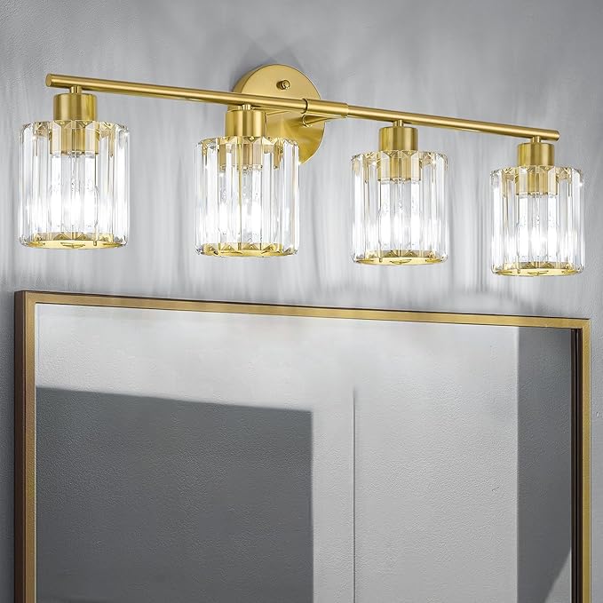 Crystal Bathroom Light Fixtures, Bathroom Lighting Fixtures Over Mirror by Kvhiiw