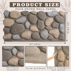 1 Pack PU Faux Stone Panel 47"w x 23.23"h x 2"d Stone Veneer - Image 2