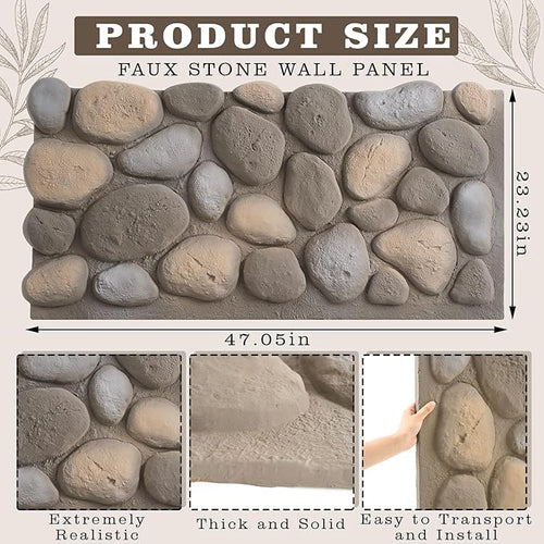 1 Pack PU Faux Stone Panel 47"w x 23.23"h x 2"d Stone Veneer - Image 2