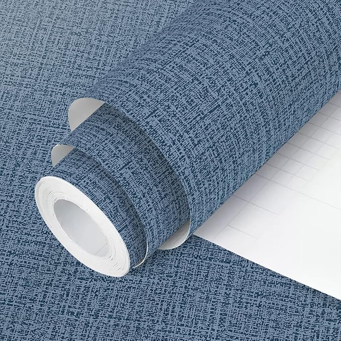 Blue Wallpaper Grasscloth Peel and Stick Wallpaper 17.7inch x 118.1inch by lenify