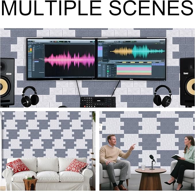 WoveN SounD Brick Acoustic Wall Panels Seamless Visual, High Density, Sound - Image 6