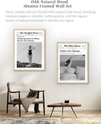 iHery Framed Trendy NewsPaper Wall Art, Large 16x20in Canvas Wall Art, Woman - Image 7