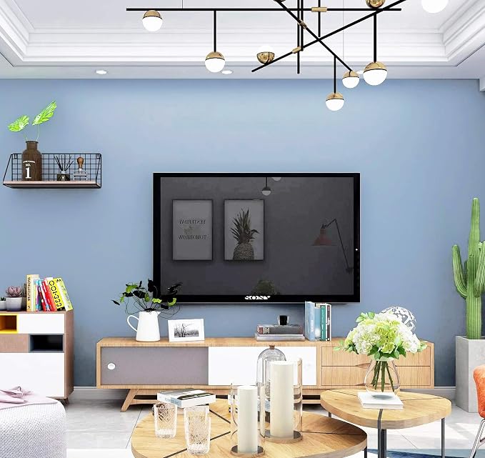 Safiyya 393"x17.7" Blue Wallpaper Grey Blue Peel and Stick Wallpaper Contact - Image 8