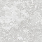 Heroad Peel and Stick Wallpaper Grey and White Vintage Forest Animals Floral by HeroadBrand