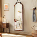 16"x48" Arched Full Length Mirror Solid Wood Wall Mirror - Image 7