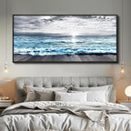 Wapluam Framed Wall Art for Bedroom Decor, Beach Canvas Wall Art Large Ocean - Image 7