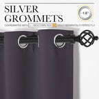 NICETOWN Greyish Purple Blackout Curtains 90 inches Length - Image 2