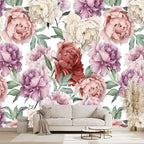 Pink Peony Flowers Mural Bedroom Peony Floral Wallpaper Room Decor Living Room by WXHFM