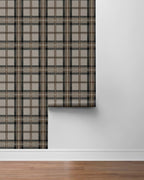 NextWall Harry & Grace Herringbone Plaid Premium Matte Non-Woven Peel and Stick - Image 6
