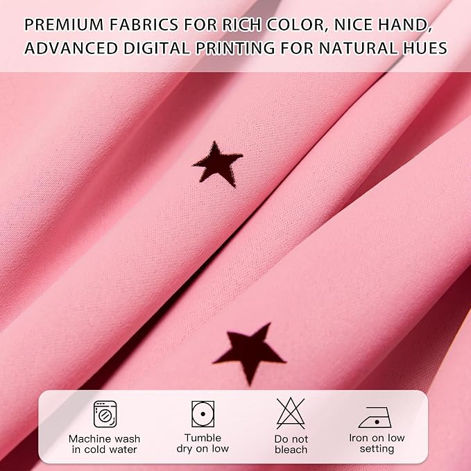 XiDi Pink Blackout Curtains, Room Darkening Curtains - Image 6