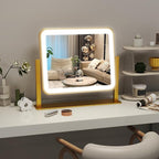ROLOVE Gold Lighted Makeup Mirror, 3-Color Dimmable Lighting, 360° Rotation - Image 6
