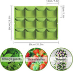 Hanging Planting Grow Bags, 12 Pockets Hanging Vertical Wall Planter Wall - Image 3