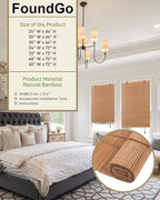 FoundGo Retro Bamboo Blinds 60" W x 72" H Bamboo Roman Shades Light Filtering - Image 4