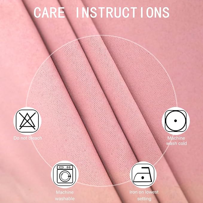 LEMOMO Pink Thermal Blackout Curtains/42 x 72 Inch/Set of 2 Panels Room - Image 4