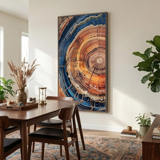 Extra Large Framed Vertical Tree Ring Wall Art - Image 2