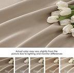 MIULEE Taupe Back Tab Blackout Curtains 90 Inches Long 2 Panels Set - Image 8