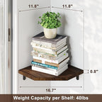 Alsonerbay Corner Shelf Wall Mount, Rustic Wood Shelves - Image 2