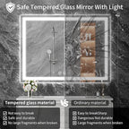 Koonmi 60"x36" LED Mirror for Bathroom, 90CRI Anti-Fog Vanity Mirror - Image 4