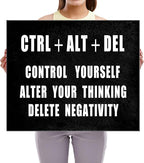 Pyradecor Motivational CTRL+ALT+DEL Classroom Positive Quotes Inspirational - Image 6