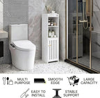 Narrow Bathroom Storage Cabinet, 4-Tier Slim Bathroom Organizers - Image 6