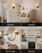 PUSU Motion Sensor Black H9.6 inch Small Wall Sconces Set of 2, LED Cordless - Image 6
