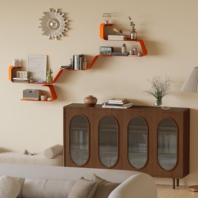 Sttoraboks Floating Wall Shelves Set of 3, Metal Mounted Shelf - Image 2