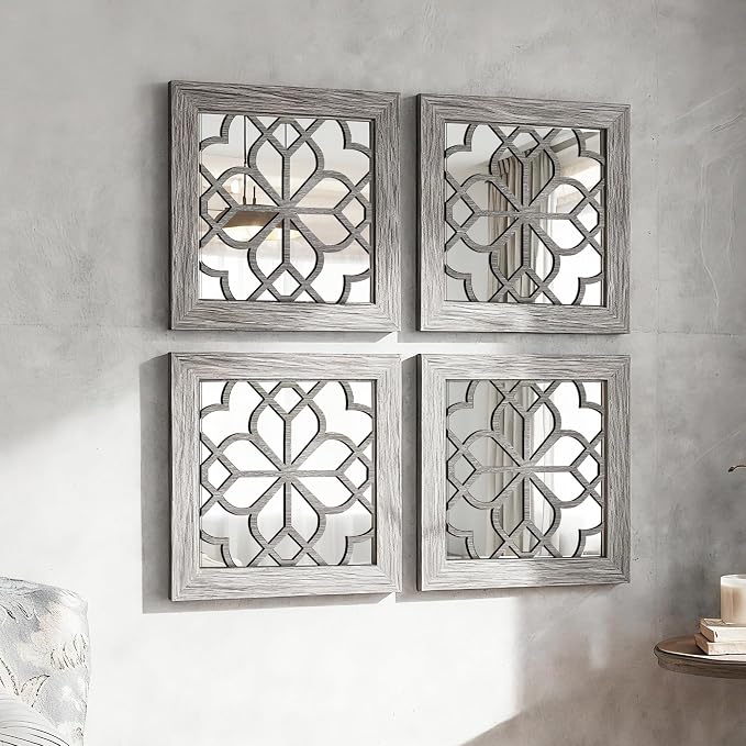 Set of 4 Boho Wall Mirrors - Image 2