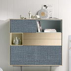 Blue Gray Grasscloth Peel and Stick Wallpaper 17.3"x120" Faux Linen Textured - Image 9
