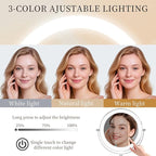 Rocollos Rechargeable Wall Mounted Lighted Makeup Mirror Chrome, 8 Inch - Image 4