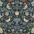 FunStick Navy Blue Floral Wallpaper Peel and Stick Vintage William Morris Green by FunStick