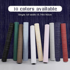 Navy Blue Grasscloth Peel and Stick Wallpaper Vintage Texture Removable - Image 2