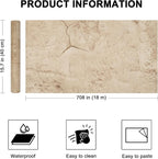 WADILE Beige Concrete Wallpaper 23.6 in * 708 in, Cement Contact Paper 3D Matte - Image 2