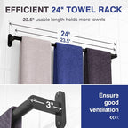Powools Matte Black Towel Rack for Bathroom - Image 3