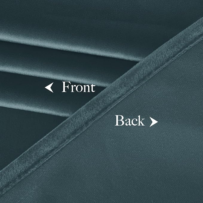 NICETOWN Greyish Blue Velvet Curtains, Luxury and Soft Thermal Insulated Velvet - Image 8