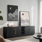 Large Framed Black and White Abstract Wall Art - Image 8