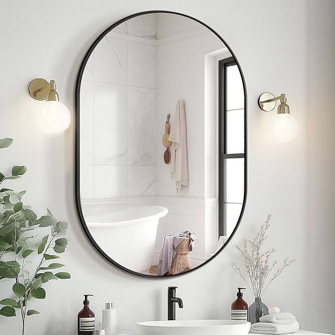 Bathroom Vanity Mirror for Wall, Living Room, HD Tempered Glass, Wall Mounted by Delma