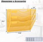 EASEPRES 3 Pocket Mesh Hanging Wall File Organizer, Wall Mounted Mail Paper - Image 2