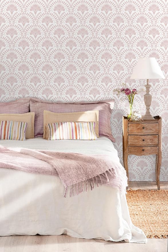 Timeet 17.7 in × 78.7 in Boho Peel and Stick Wallpaper Pink Floral Contact - Image 6