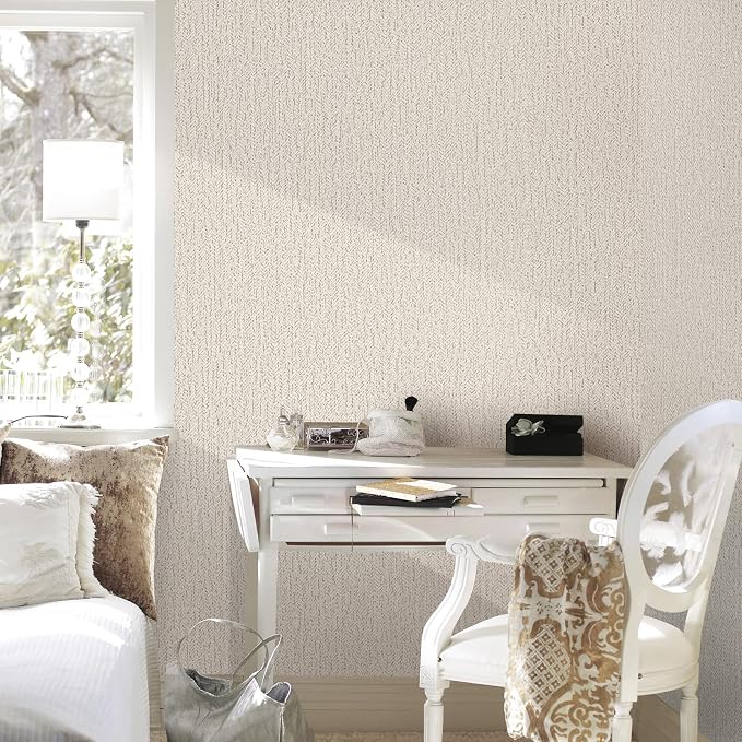 Gray Grasscloth Peel and Stick Wallpaper Renter Friendly Wall Covering Adhesive - Image 7