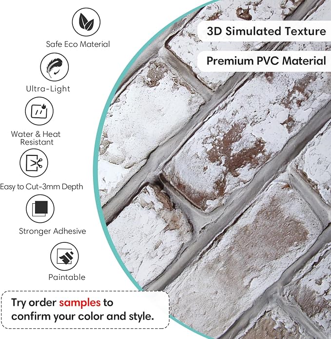 Commomy Faux Brick 3D Wall Panels - Image 4