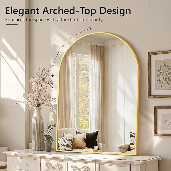 Arched Bathroom Mirror for Wall, HD Glass Over Sink for Bathroom - Image 3