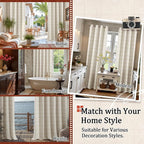 Lajode Sage Green Plaid Linen Blackout Curtains - Image 8