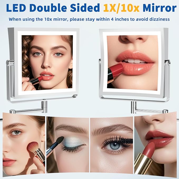 Ruacq Rechargeable Wall Mounted Makeup Mirror - Image 5