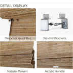 TWOPAGES Custom Cordless Natural Woven Roman Shades, No Drill or Motorized - Image 6