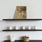 Wood Framed Canvas Wall Art, Vintage Girl - Image 9