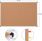 Large Cork Bulletin Board 60" X 48", Wall Mounted Notice Pin Board - Image 5