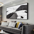 Abstract Wall Art Home Wall Decor Black and White Framed Canvas painting by VHMING